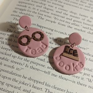 "Read Books" Polymer Clay Earrings